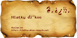 Hlatky Ákos névjegykártya